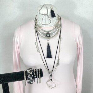 Black & Silver Tone Jewelry Lot